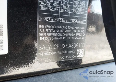 2025 Land Rover Range Rover Velar P400 Dynamic Se from USA, damaged, VIN SALYL2FUXSA808183